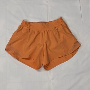 Lululemon Hotty Hot High Rise Lined Shorts Size 6 Tall - Orange - EUC